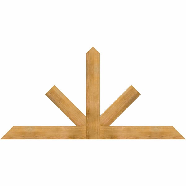 Ekena Millwork Saratoga Rough Sawn Timber Gable Bracket, Western Red Cedar, 84"W x 42"H x 2"D x 6"F, 12/12 Pitch GBW084X42X0206SAR00RWR - main